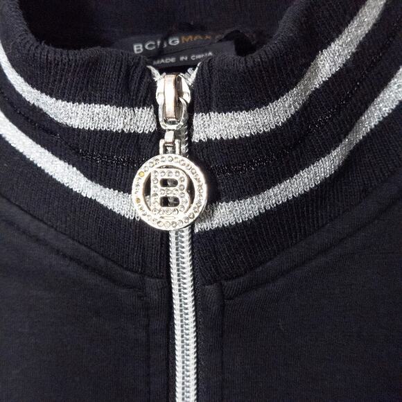 BCBGMaxAzria Women’s Zip Up Jacket Y2K Bling Streetwear Rhinestone Logo Size XL - Picture 6 of 13